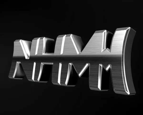 Metallic NHM Logo with 3D Rendering Depth