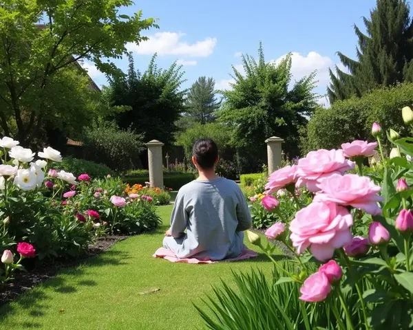 Mindfulness and Self-Care in a Peaceful Garden