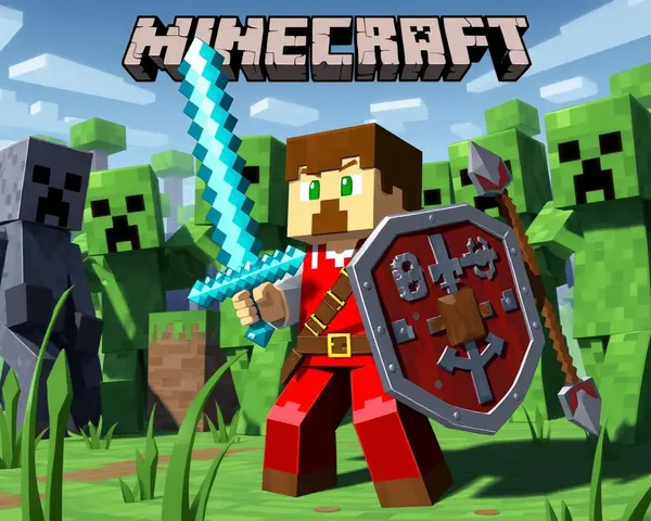 Minecraft Steve Prepares for Battle with Creepers and Diamond Sword