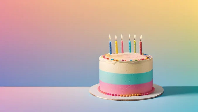 Minimalist Abstract Background with Bold Birthday Cake Focus