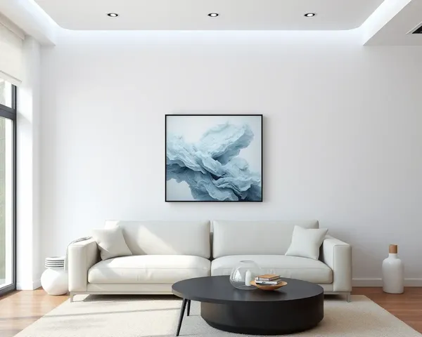Minimalist Art Piece on a Gloo Wall in Living Room