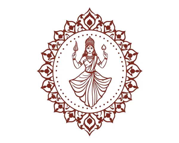Minimalist Bharat Mata with Indian Motifs Illustration