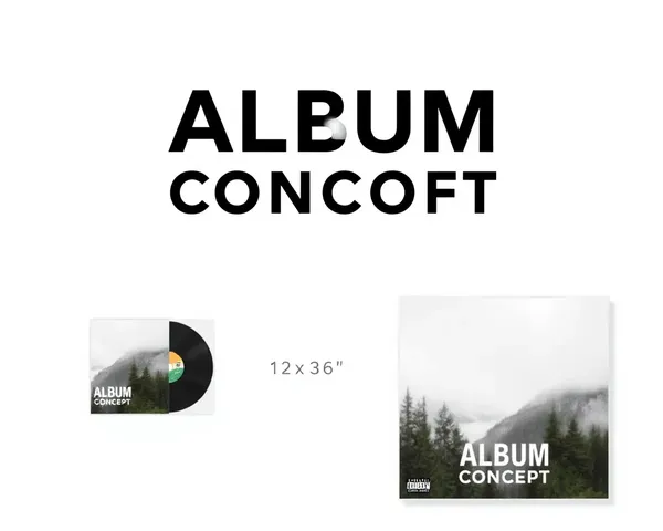 Minimalist Bold Font 12x36 Album Cover Design Concept