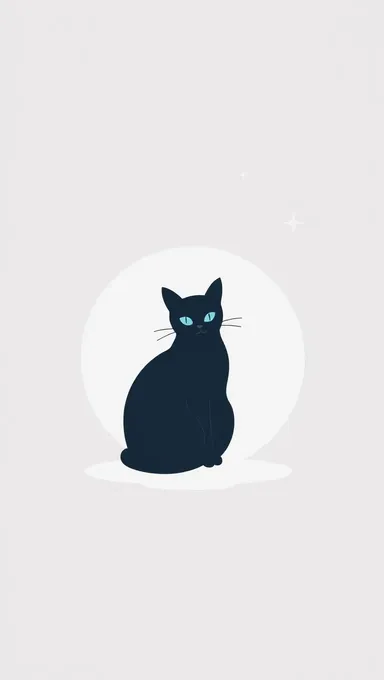 Minimalist Cat on Transparent Background with Subtle Gradient