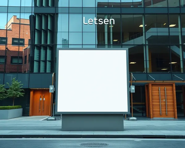 Minimalist Design on Square Hoarding Board in Front of Office