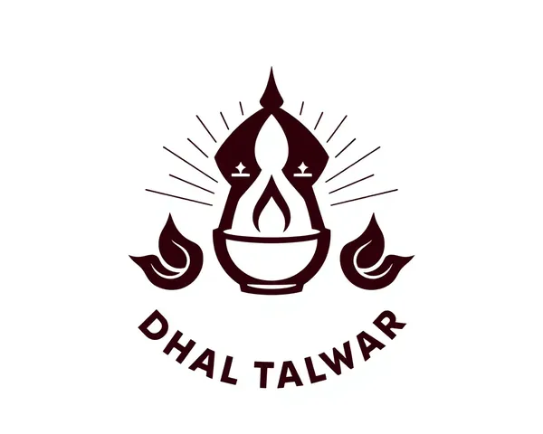Minimalist Dhal Talwar Logo with Clean Modern Aesthetic