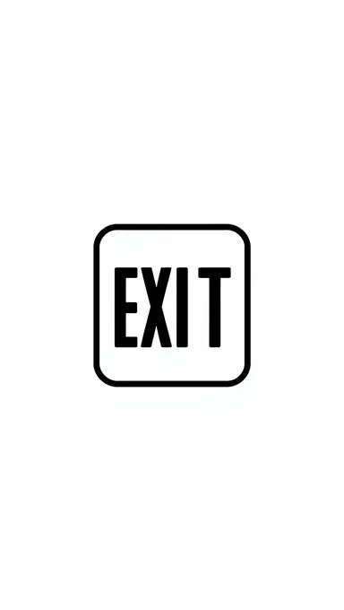 Minimalist Exit Icon with Transparent Background and Simple Shape