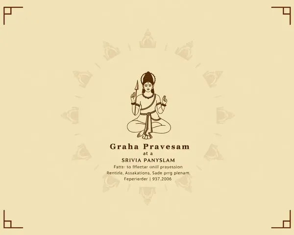 Minimalist Hindu God or Goddess in Simple Graha Pravesam Invitation