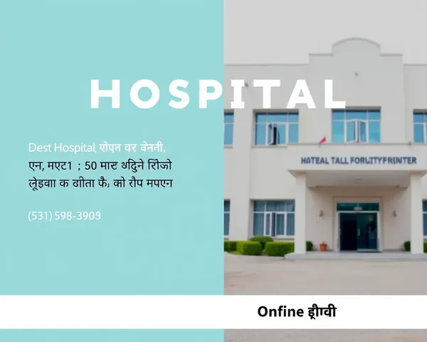 Minimalist Hospital Contact Information Design in Hindi