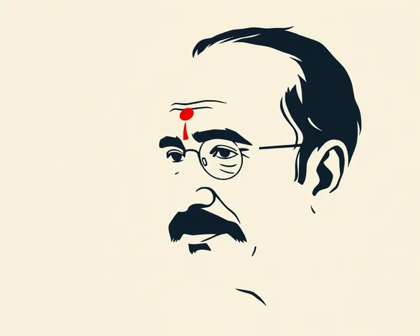 Minimalist Illustration of Radhakrishnan's Simple and Humble Face