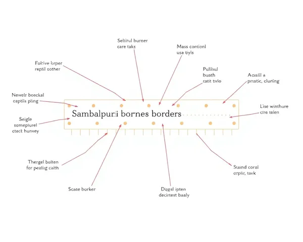 Minimalist Illustration of Sambalpuri Border Design Elements