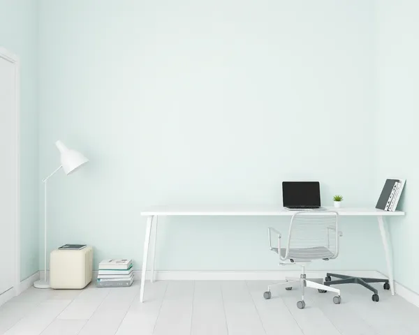 Minimalist Office with Subtle Mint Green Texture Wallpaper