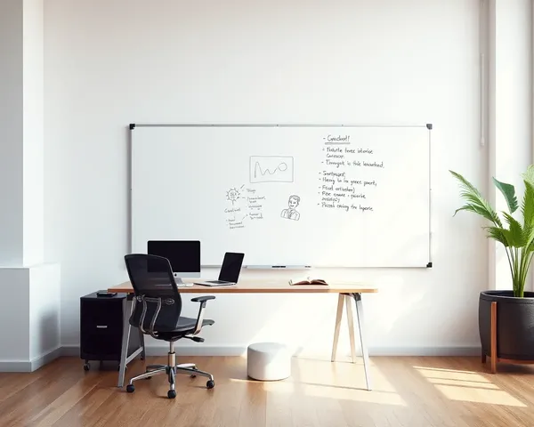 Minimalist Office with Whiteboard Background