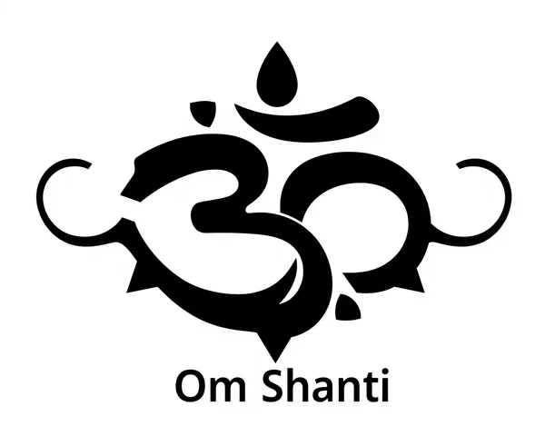 Minimalist Om Shanti Logo with Bold Black Lines Gradient