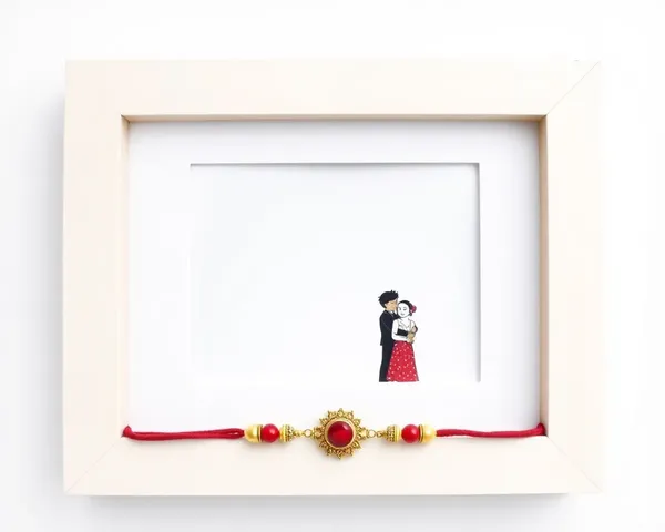 Minimalist Raksha Bandhan Frame with Brother and Sister Embracing
