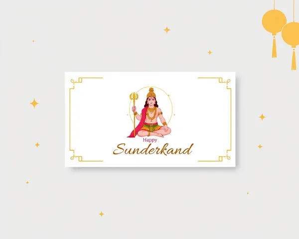 Minimalist Sunderkand Invitation Card with Lord Hanuman and Gold