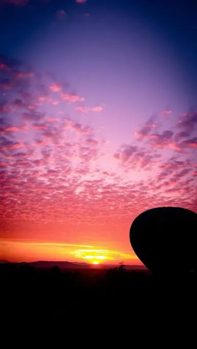 Miraculous Pink Sky Meets Sunset and Hot Air Balloon Silhouette