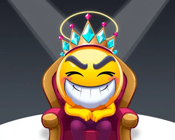 Mischievous Emoji Sits on Throne with Diamond Crown