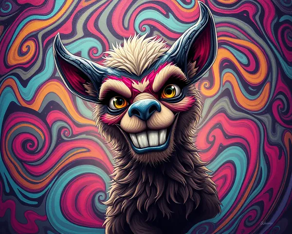 Mischievous Kammal in Swirling Vortex of Colorful Patterns