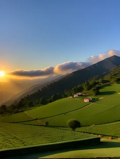 Misty Bansi Morning: Sunlight Peeks Through Clouds