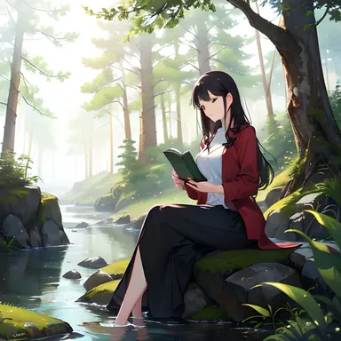 Misty Forest Serenity with Karen Webb Reading Peacefully
