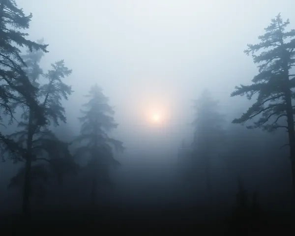 Misty Landscape with Faint Glow Inspired by Album Soundscapes
