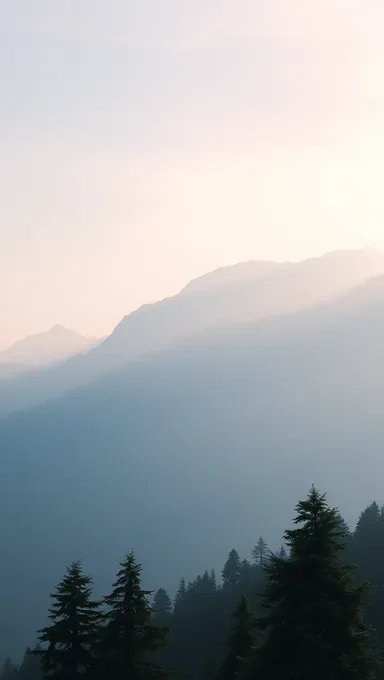 Misty Mountain Landscape with Transparent Background and Tomorrow