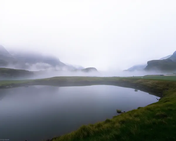 Misty Pond Landscape with Subtle Gradient Effect