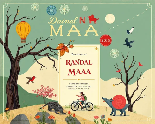 Mixed-Media Illustration of Randal Maa's Invitation Card with Traditional Elements