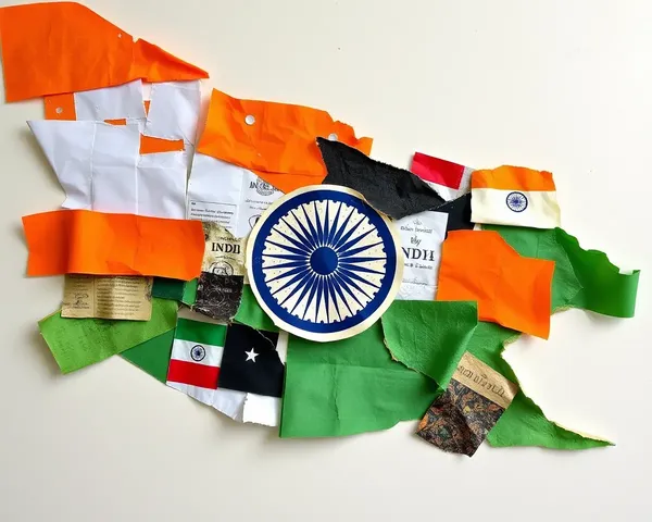Mixed-Media Indian Flag Collage with Texture and Dimension
