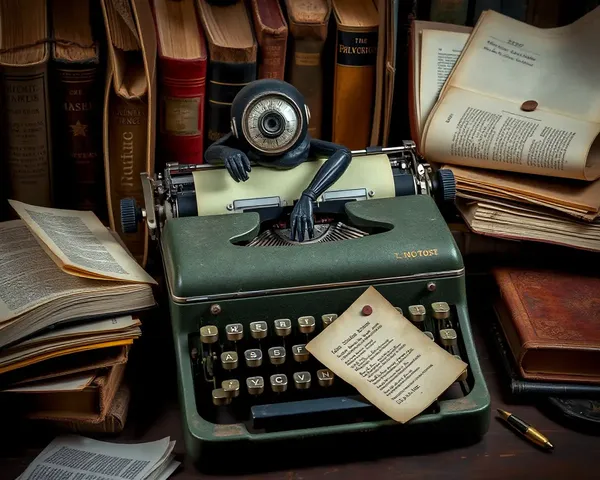 Mocop Waits to Clean Writer's Vintage Typewriter