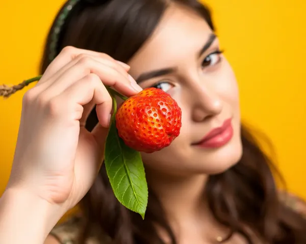 Model Holding Litchi Fruit in Photo Shoot 🍊