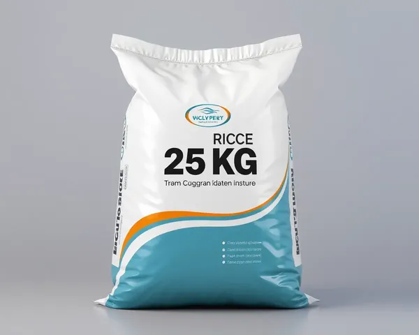 Modern 25 kg Rice Bag with Shiny Surface PNG