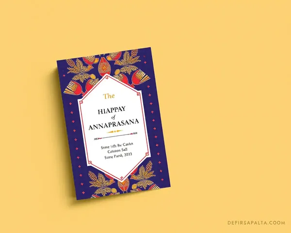 Modern Annaprasana Invitation Card with Geometric Rice Pattern