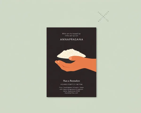 Modern Annaprasana Invitation Card with Simple Rice Illustration