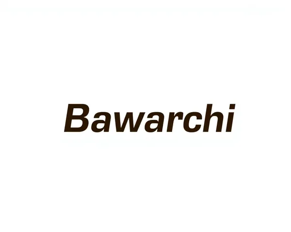 Modern Bawarchi Logo in Sleek White Design PNG