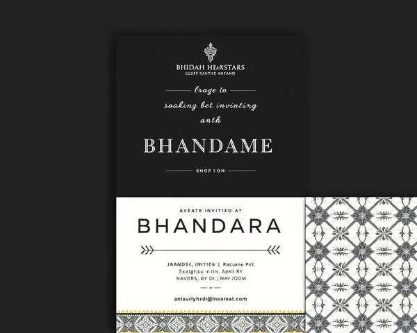 Modern Bhandara Event Invitation with Geometric Pattern