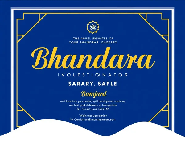Modern Blue and Gold Bhandara Invitation Design.