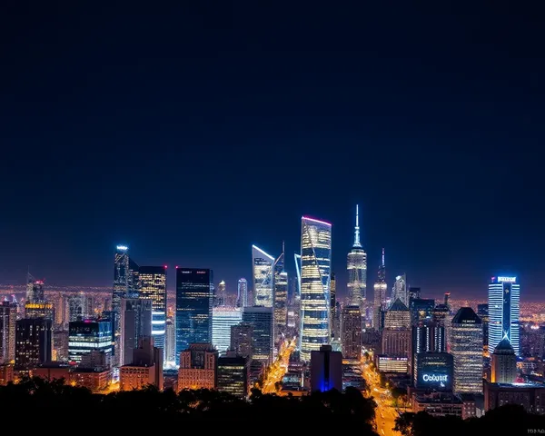 Modern Cityscape at Night for Wedding Album Background
