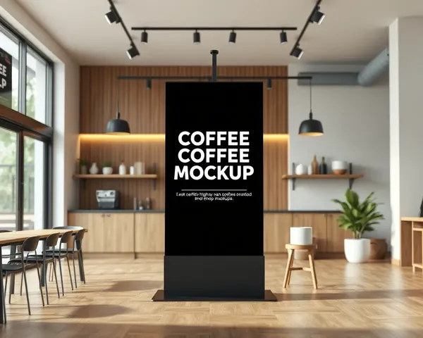 Modern Coffee Shop Standee Mockup with Free PSD Download