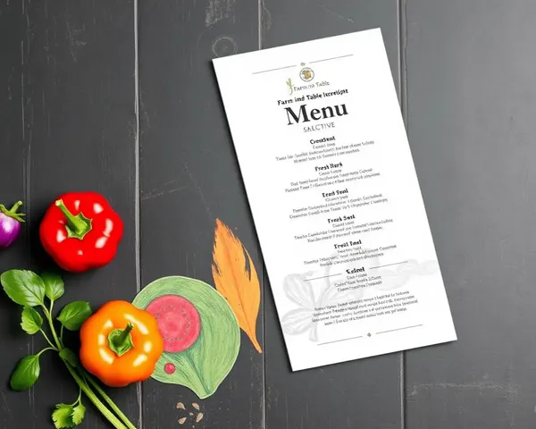 Modern Farm-to-Table Dhaba Menu Card with Seasonal Vegetables and Herbs