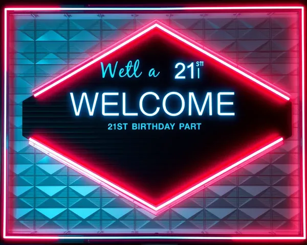Modern Futuristic Welcome Board for 21st Birthday Party