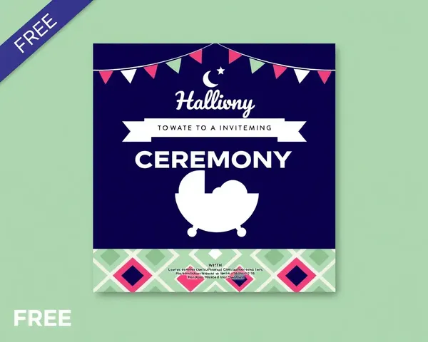 Modern Geometric Cradle Ceremony Invitation Card Template with Bright Colors