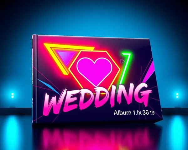 Modern Geometric Wedding Album Cover PSD Free Download 12x36