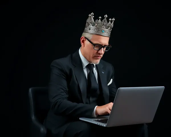 Modern King Edits Document in Sleek Black Setting