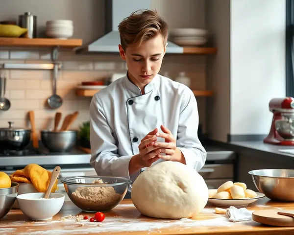 Modern Kitchen Scene with Aata Dough Kneading