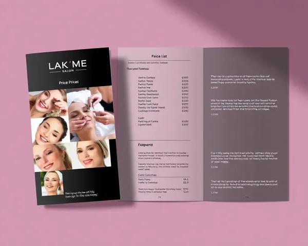 Modern Lakme Salon Brochure with Facial Prices