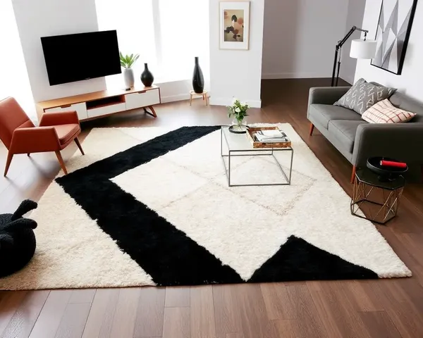 Modern Living Room with Vseg Patterned Rug