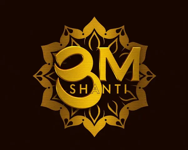 Modern Metallic Om Shanti Logo with Geometric Pattern
