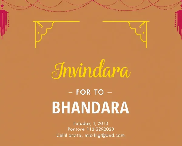 Modern Minimalist Digital Bhandara Invitation with Bold Fonts.